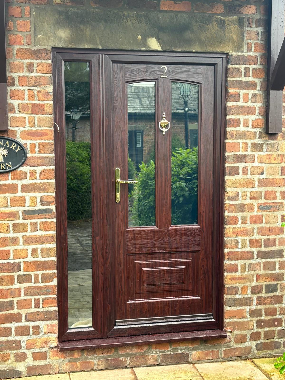 Arched glass panels and doors